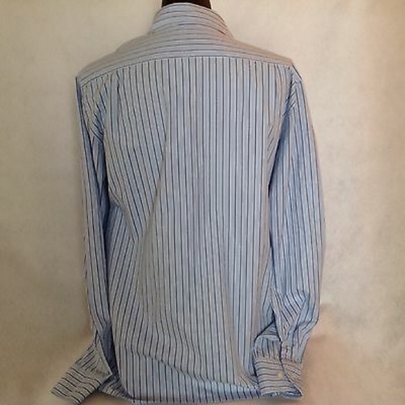 Campus Crew Striped Shirt Blue Button-Down Sz XL - Picture 4 of 6